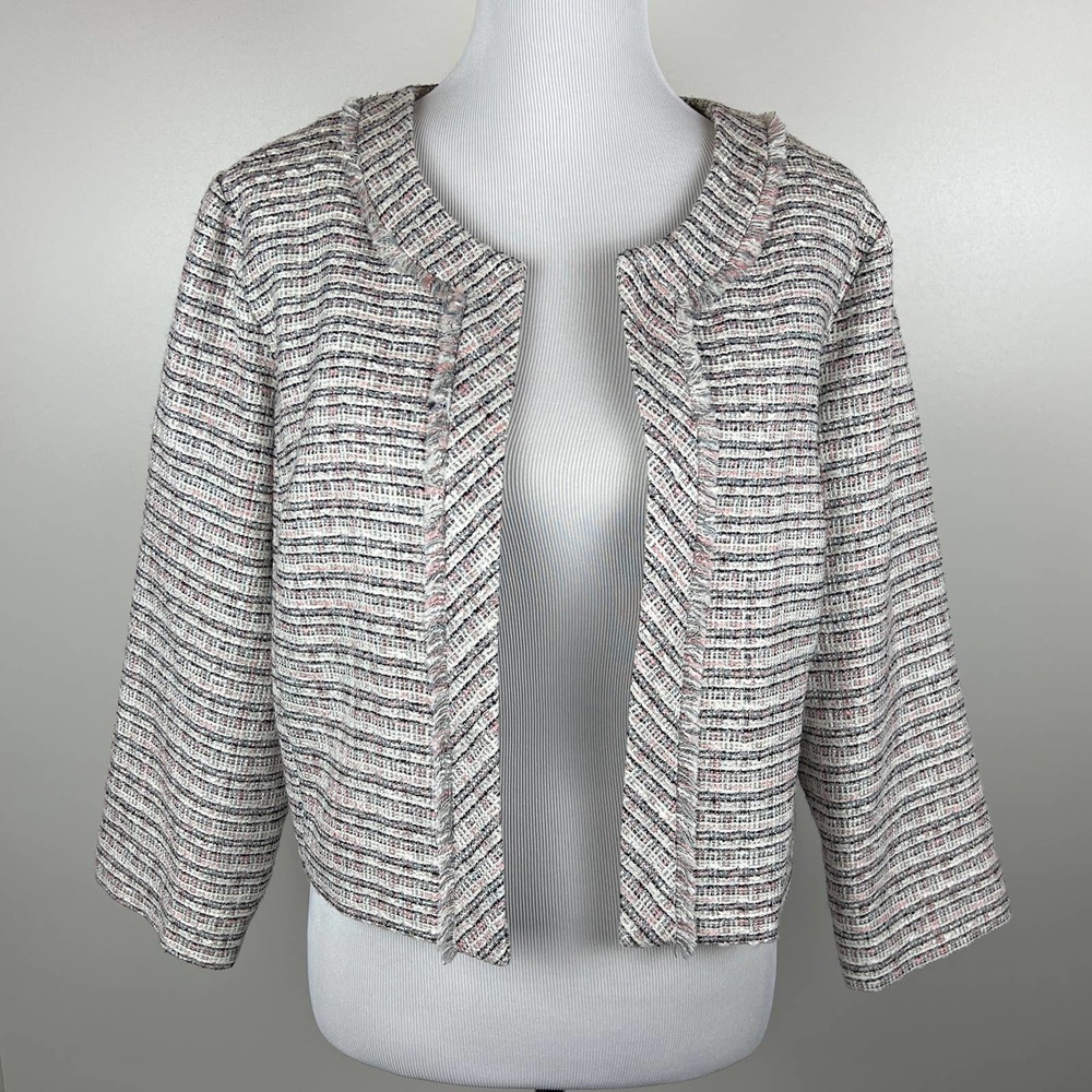 Karl Lagerfeld Paris Open Tweed Jacket, XL